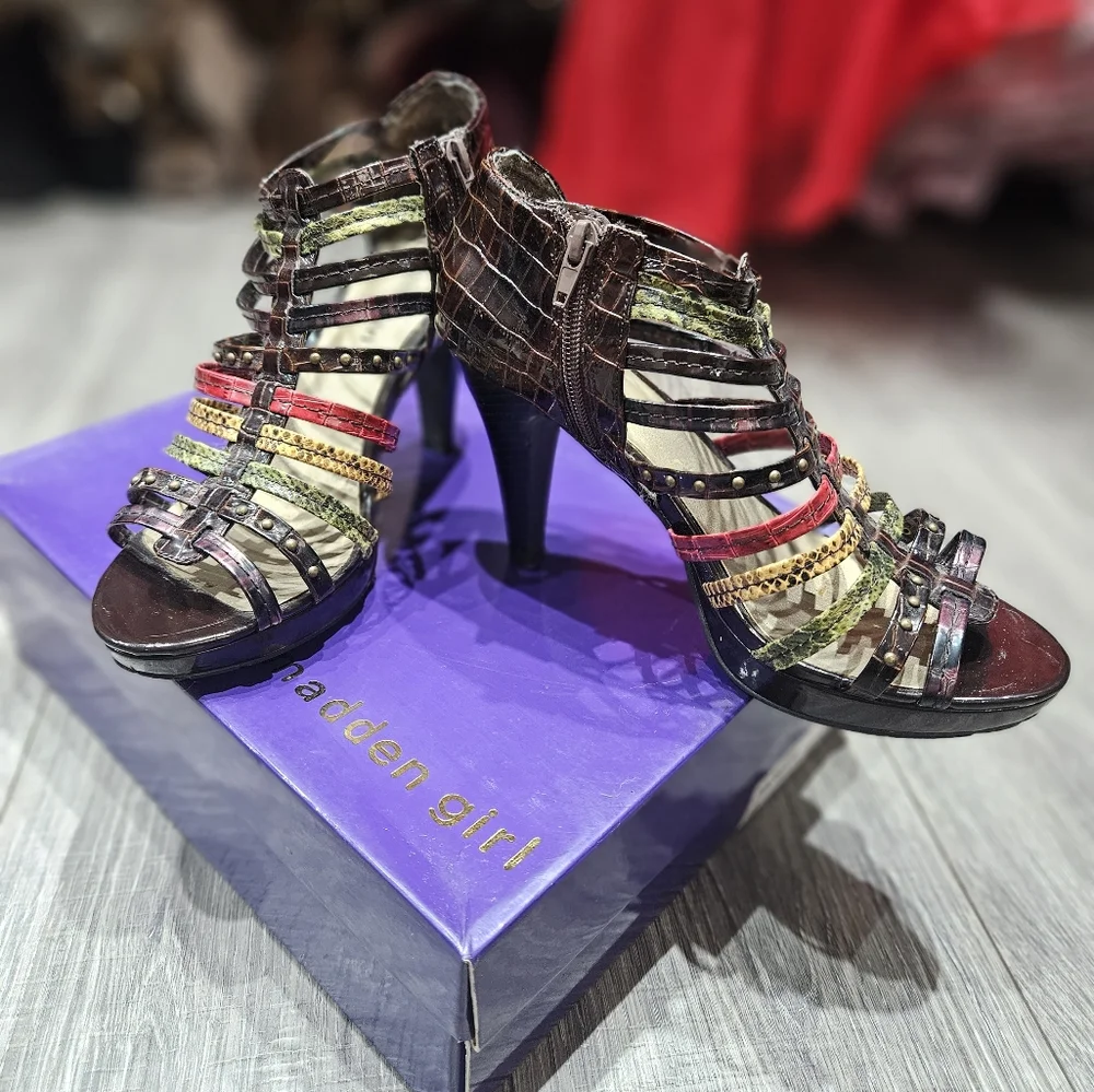 Madden Girl womens kickoff open-toe platform high-heeled Strappy Shoes 9 - Picture 3 of 7